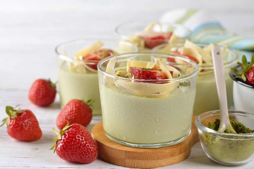 Panna cotta al tè verde